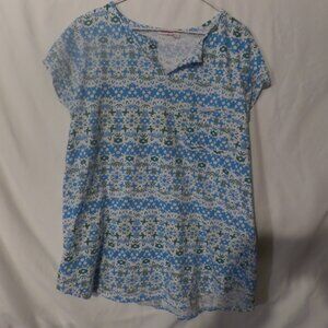 Fresh Produce Geometric Blue & White Top – Size – XL